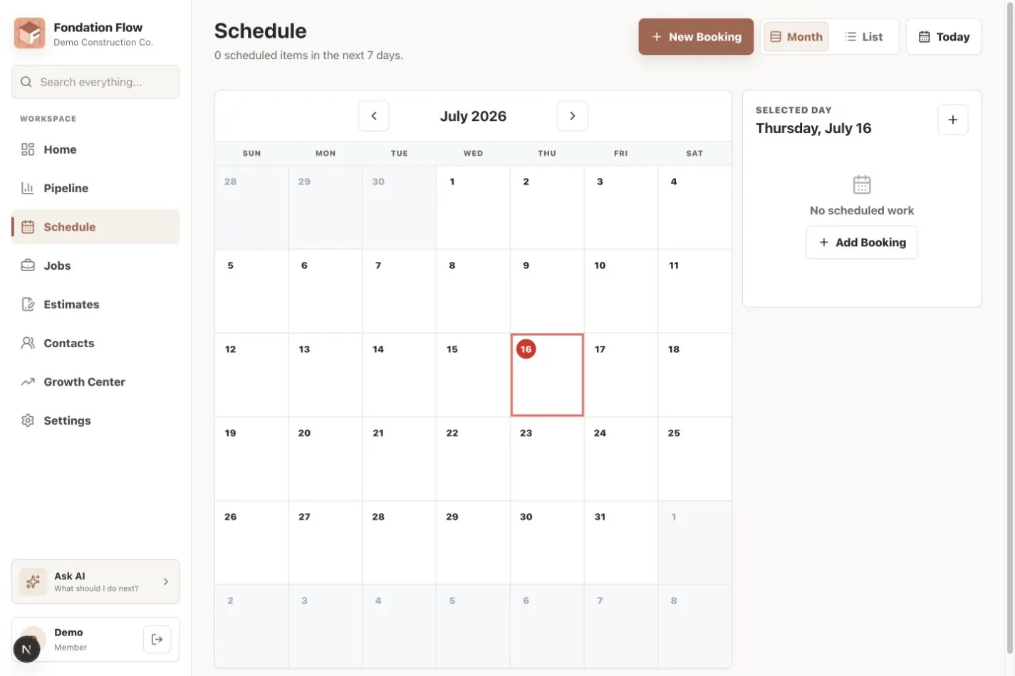 Calendrier partagé Fondation Flow